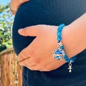 Bracelet de grossesse - Agate Bleue