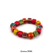 Bracelet - Perles céramiques - Cubes