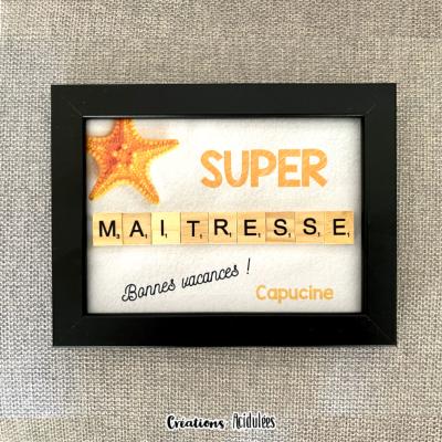 Cadre Scrabble - Super MAITRESSE (orange)