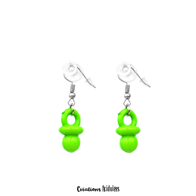 Boucles d'oreilles - Tétines (verte)